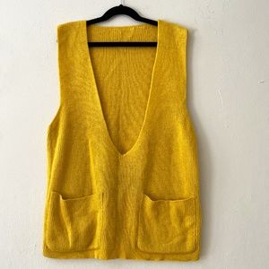 yellow knit vest